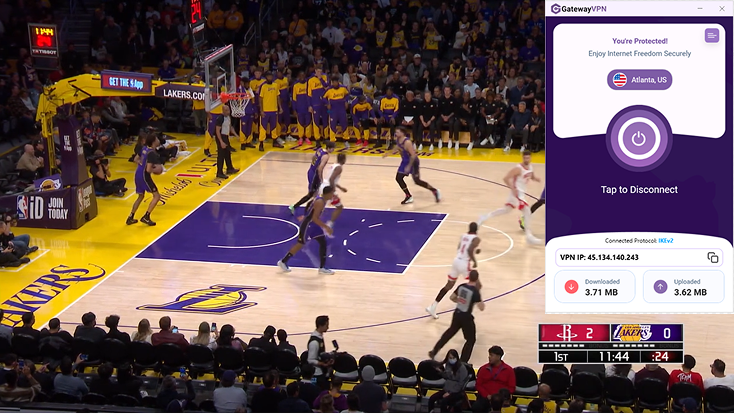 Unblock NBA League Pass blackout restrictions with GatewayVPN's streaming servers