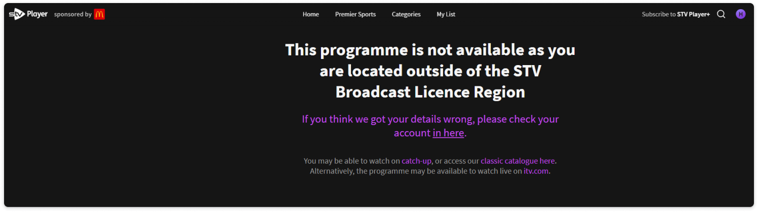 STV geo-block error