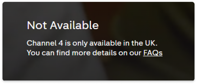 Channel 4 outside the UK geo-blocked