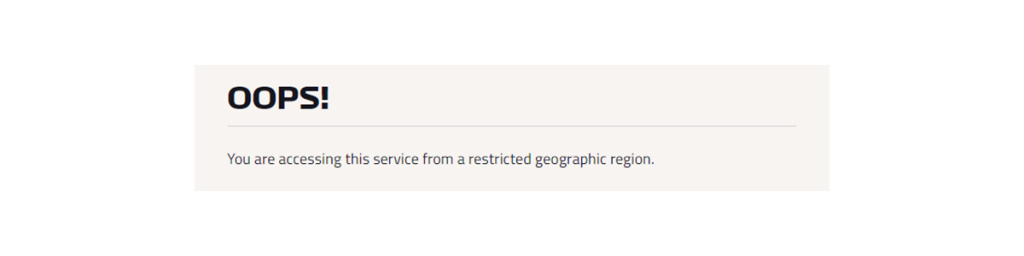 F1 TV Pro Geo-Block Error