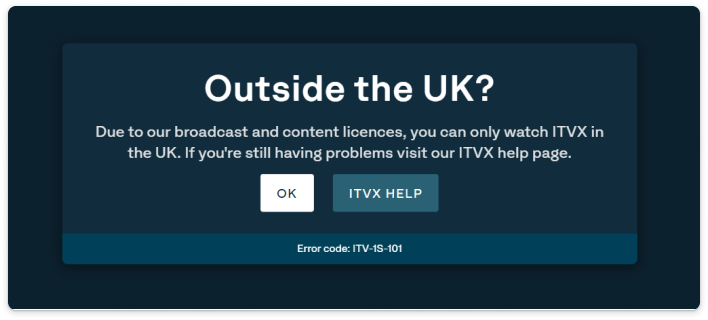 ITVX Streaming Error